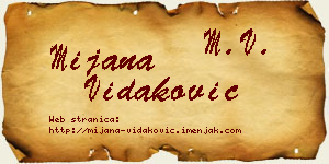 Mijana Vidaković vizit kartica